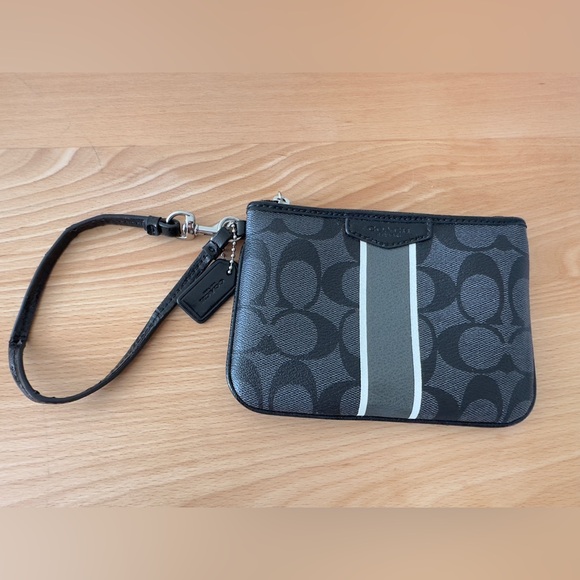 Coach Accessories - Coach Black and Gray Signature Wristlet